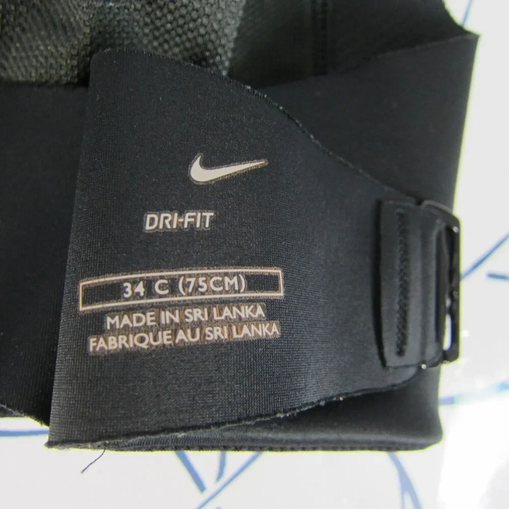 Nike Alpha Dri-Fit High Support Sports Bra Black Size 34C Yoga Run